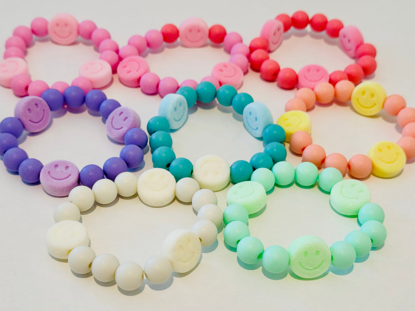 Youth Beaded Bracelets Made by Becca - Pastel Preppy Positivity