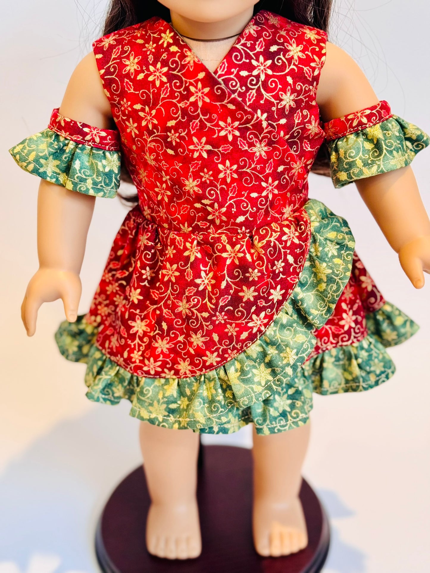 The Chrysomeda Dress - Holiday Red, Green, and Metallic Gold