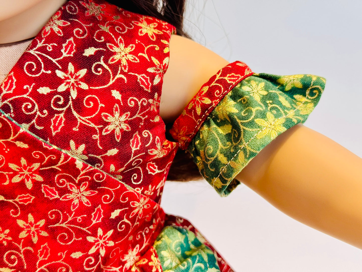 The Chrysomeda Dress - Holiday Red, Green, and Metallic Gold