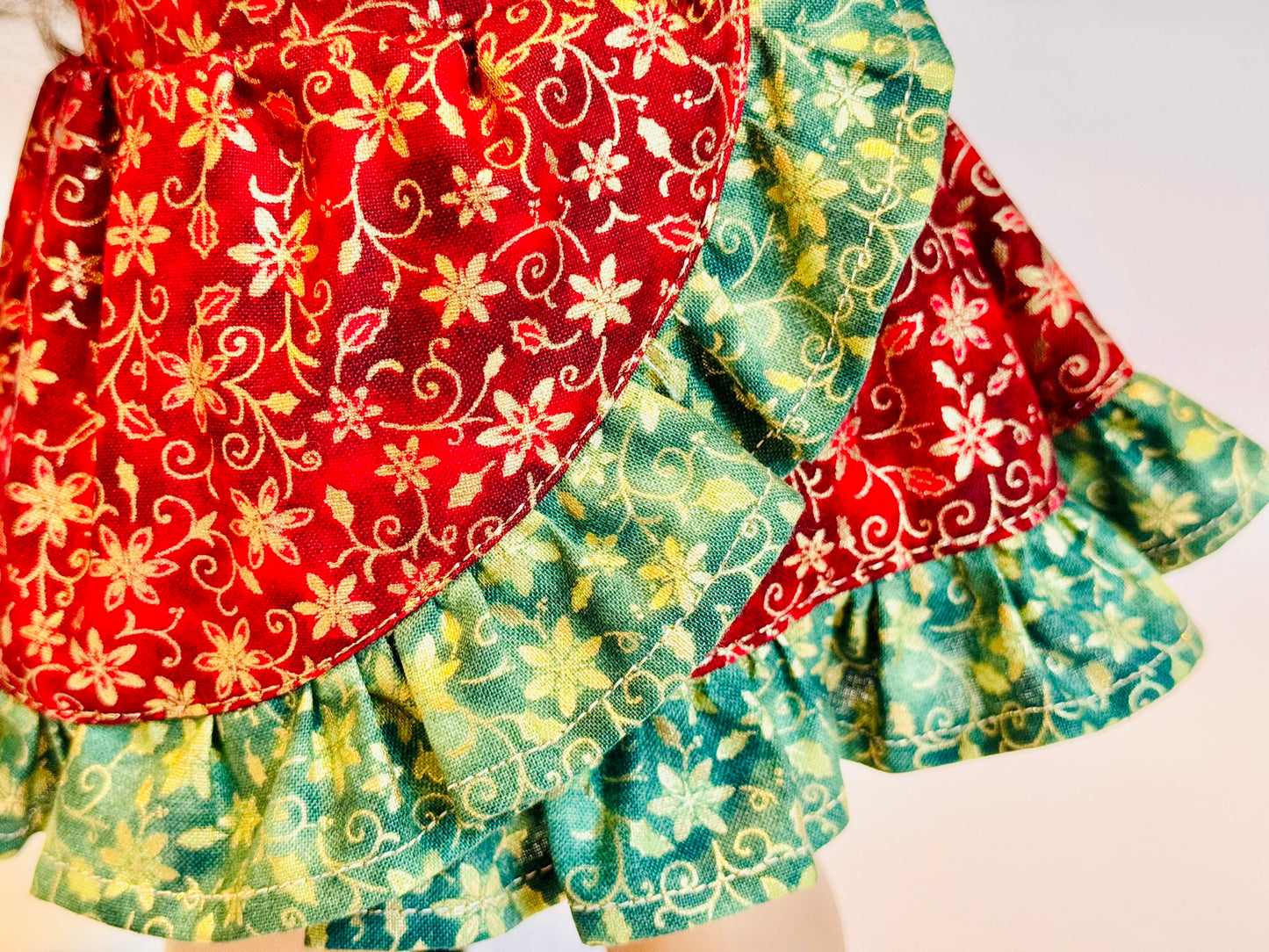 The Chrysomeda Dress - Holiday Red, Green, and Metallic Gold