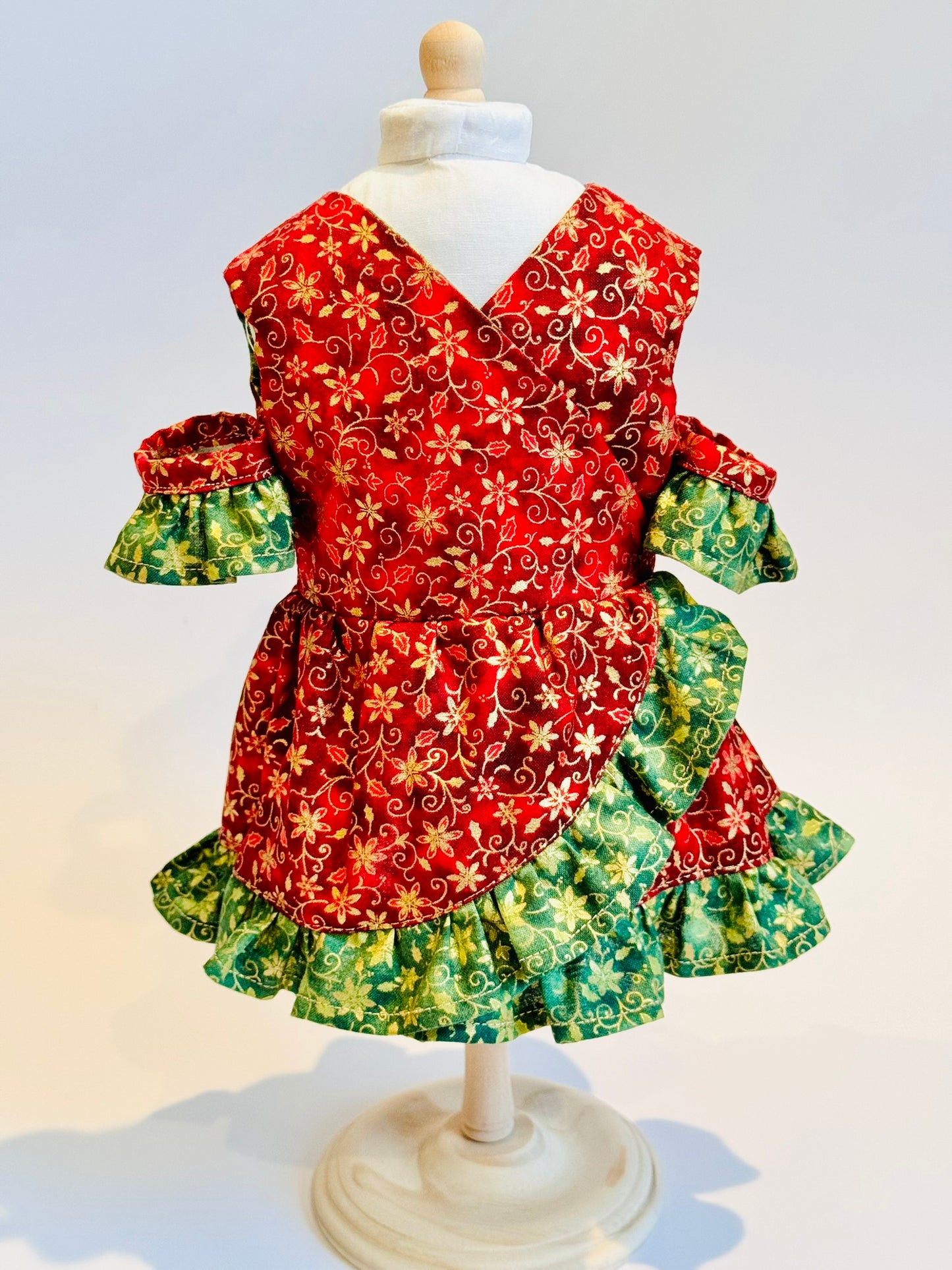 The Chrysomeda Dress - Holiday Red, Green, and Metallic Gold