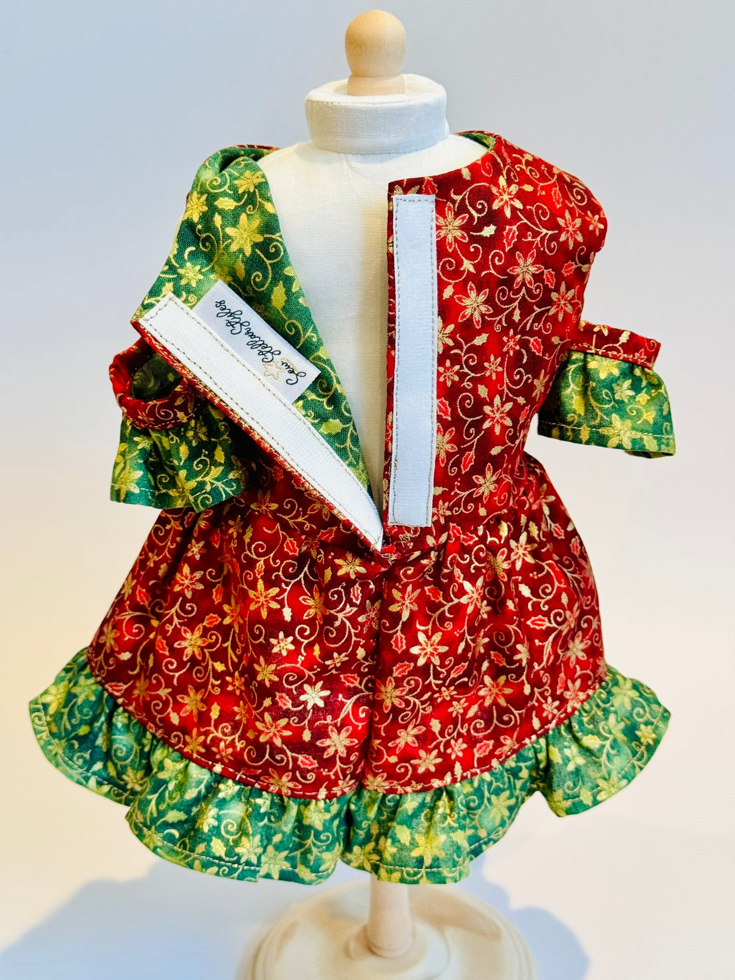 The Chrysomeda Dress - Holiday Red, Green, and Metallic Gold