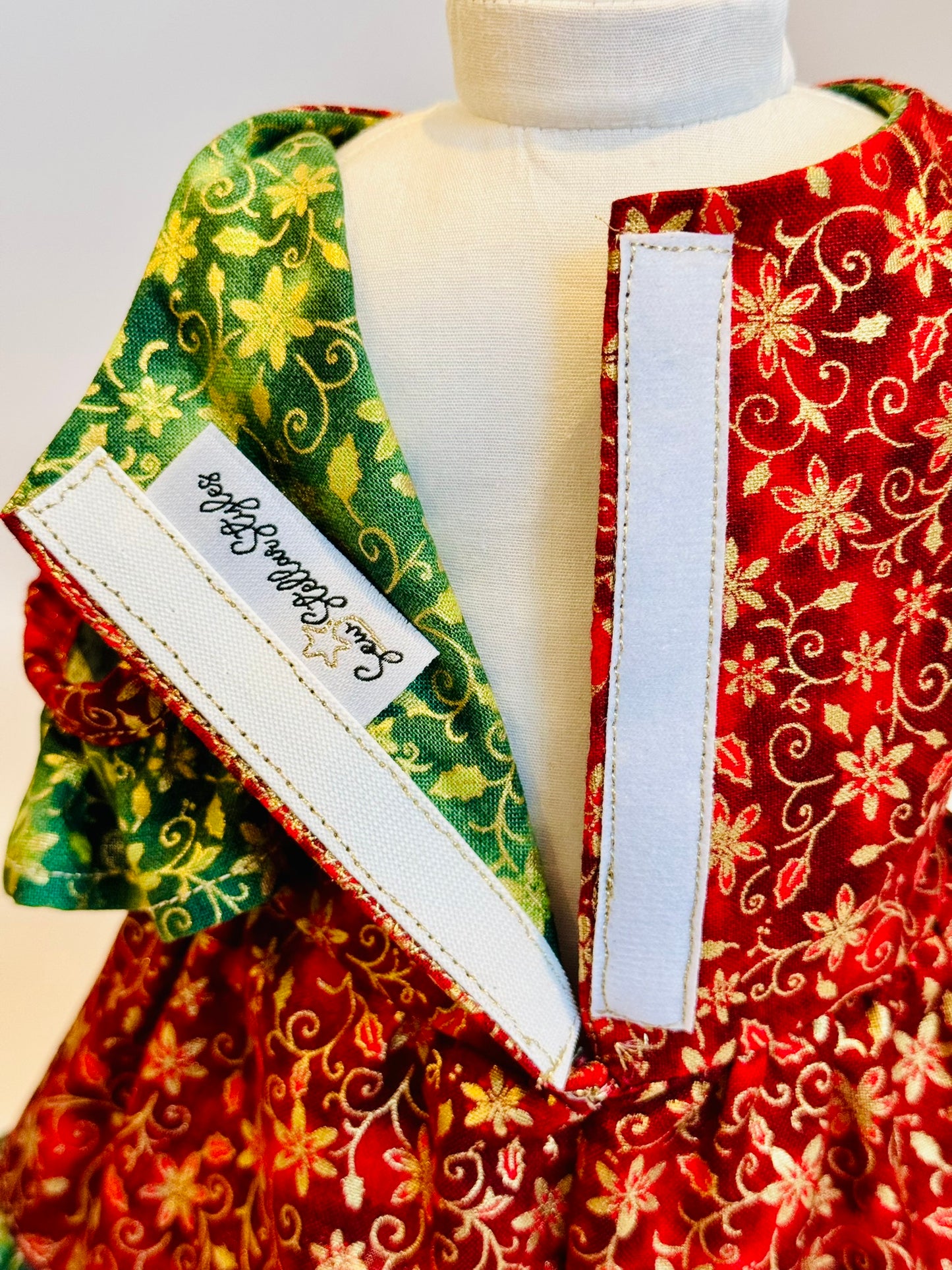The Chrysomeda Dress - Holiday Red, Green, and Metallic Gold