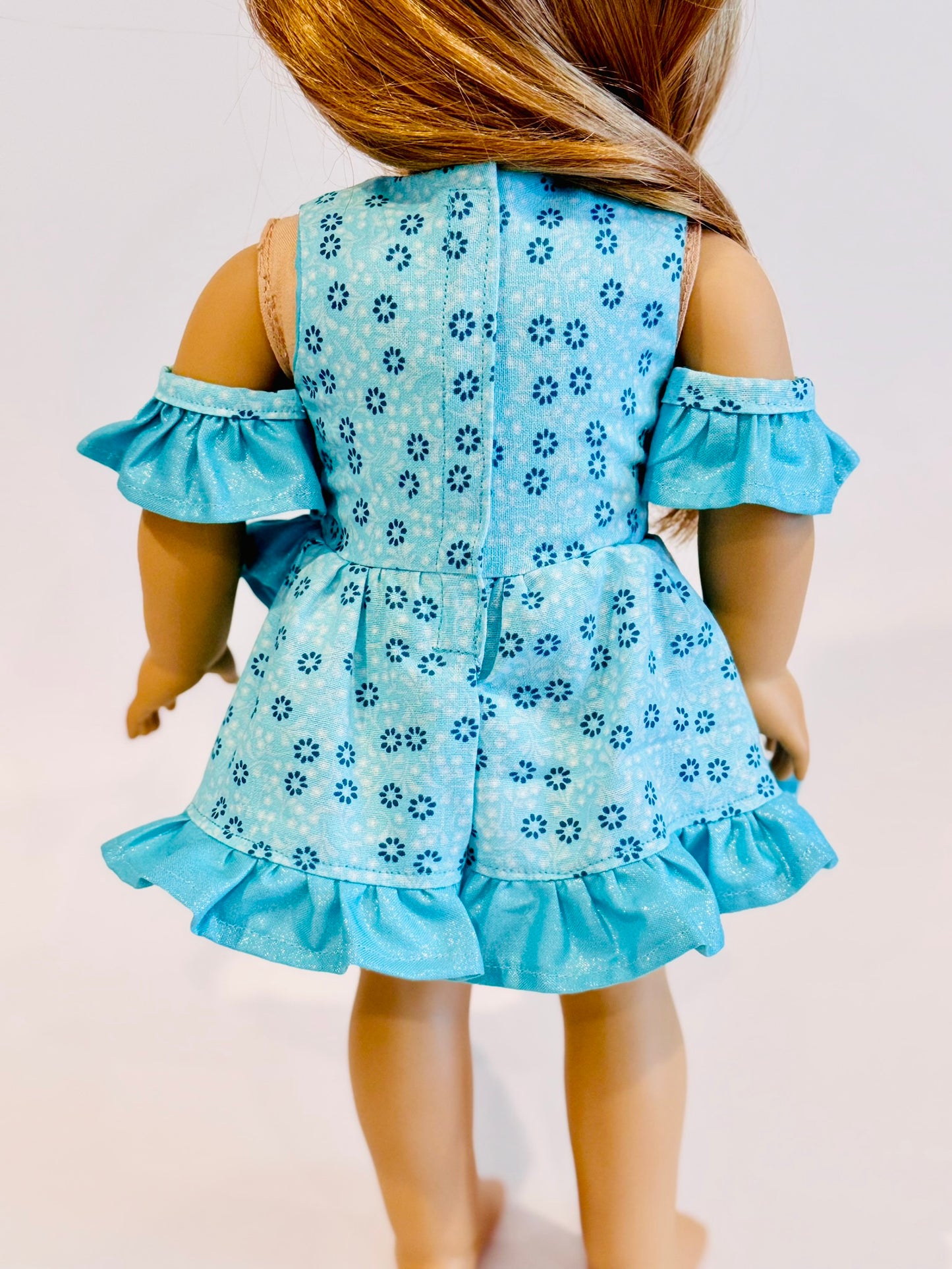 The Chrysomeda Dress - Aqua Floral Shimmer