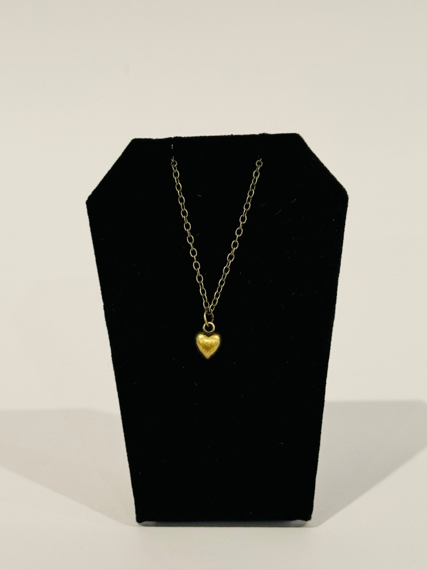 Doll Charm Necklace - Bronze Heart