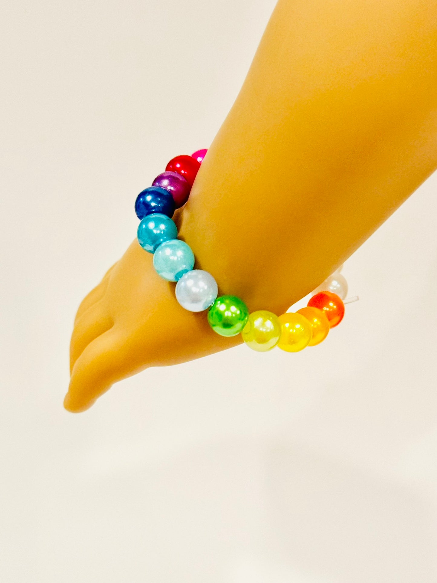 Glossy Rainbow Beaded Bracelets
