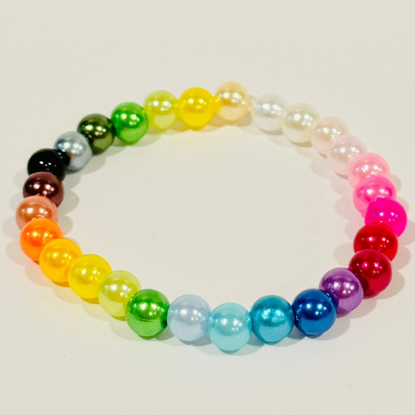 Glossy Rainbow Beaded Bracelets
