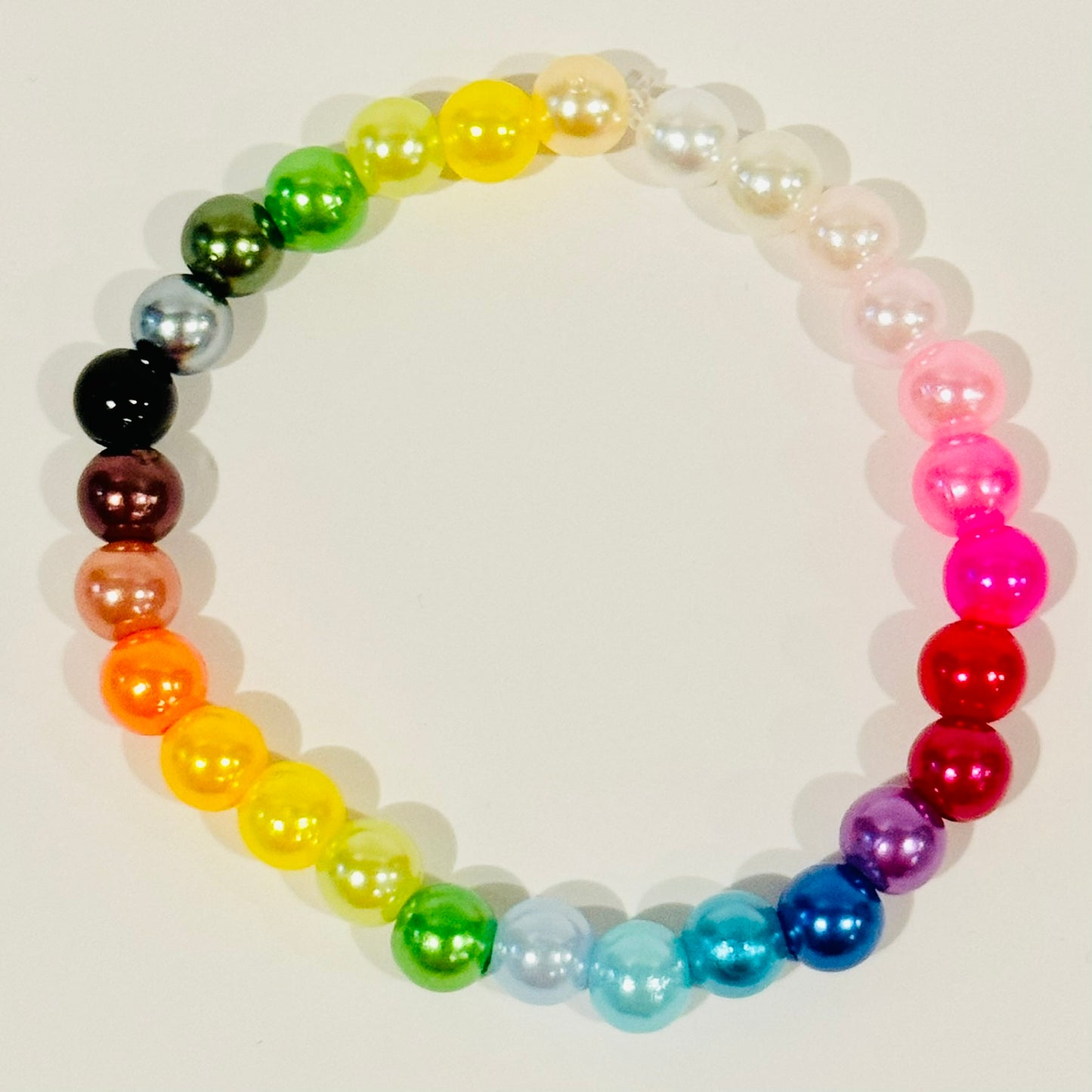 Glossy Rainbow Beaded Bracelets