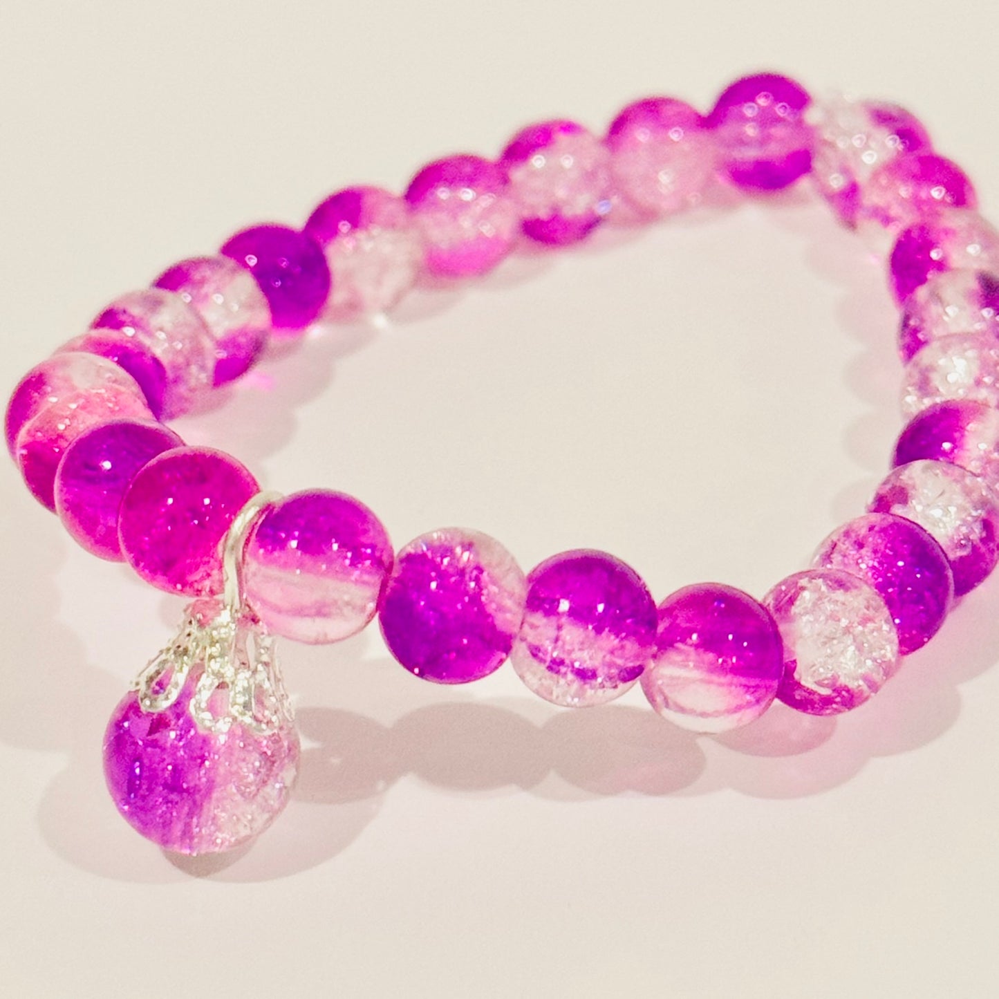 Crackled Glass Beaded Bracelet