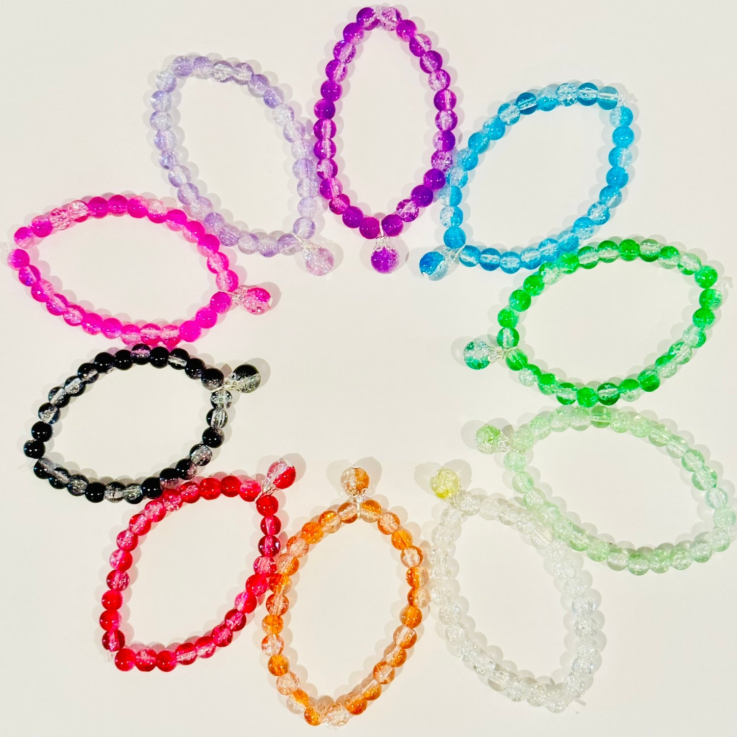 Crackled Glass Beaded Bracelet