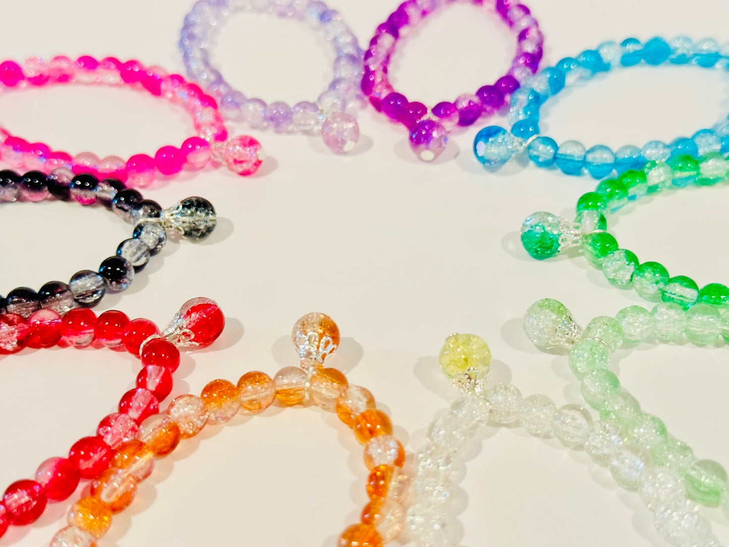 Crackled Glass Beaded Bracelet