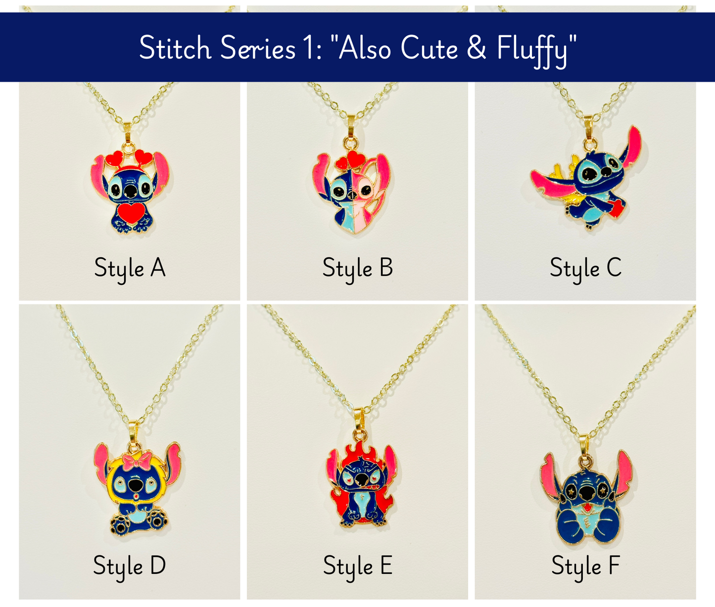 LIMITED EDITION Stitch Youth Charm Necklaces - Series 1: "Also Cute & Fluffy"
