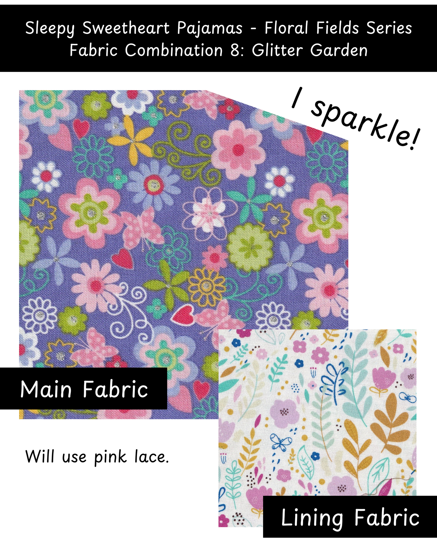 Sleepy Sweetheart Pajamas 3-Piece Set - Floral Fields Series (Made to Order)