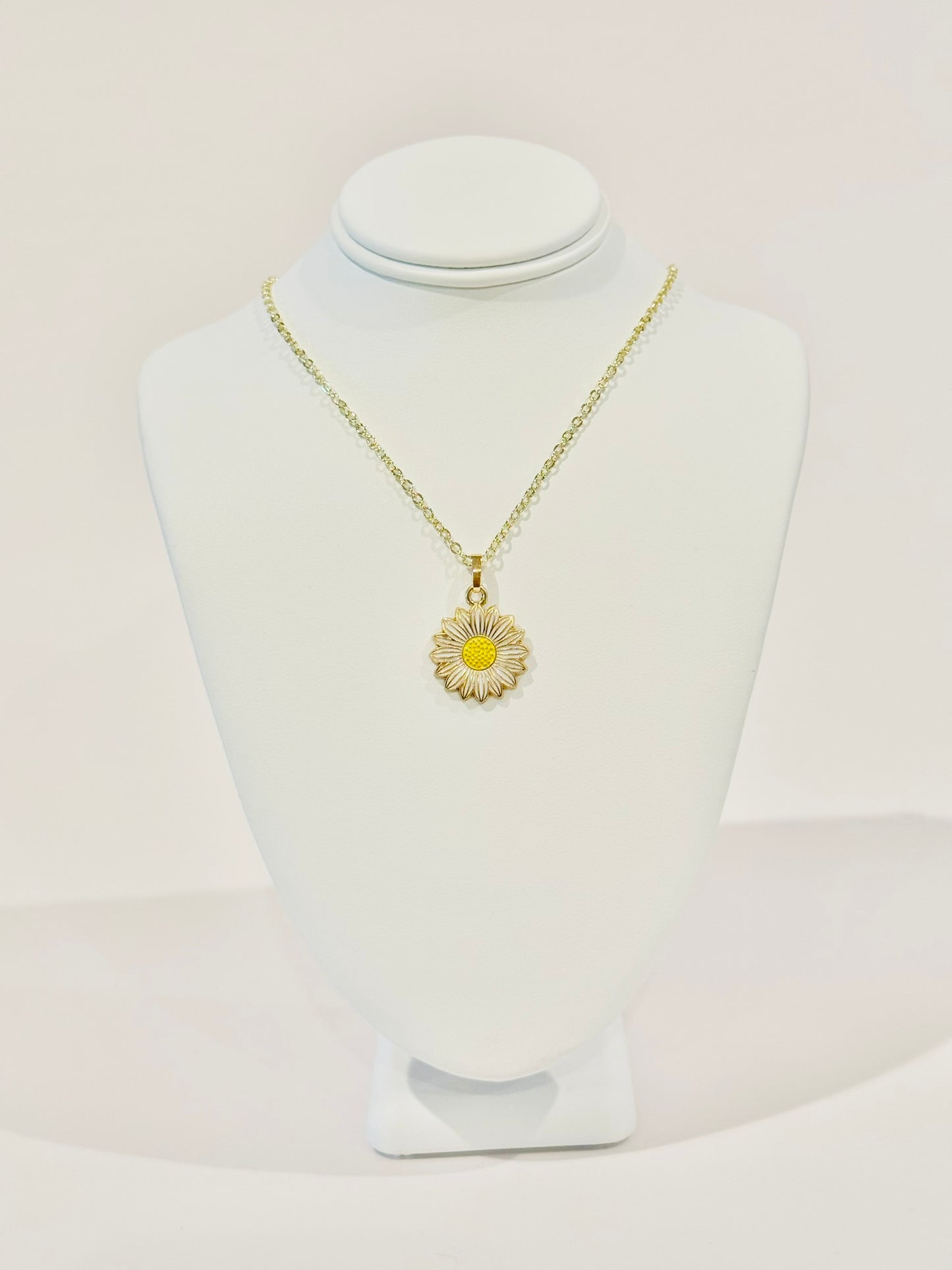 Enamel Sunflower Youth Charm Necklace