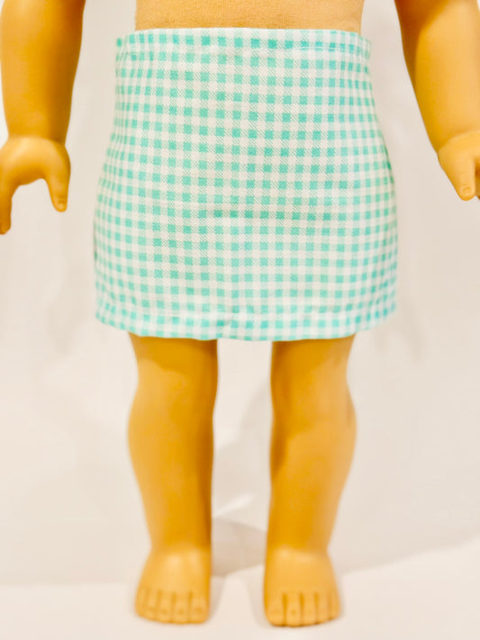 The "Milky Mini" Skirt - Teal Gingham