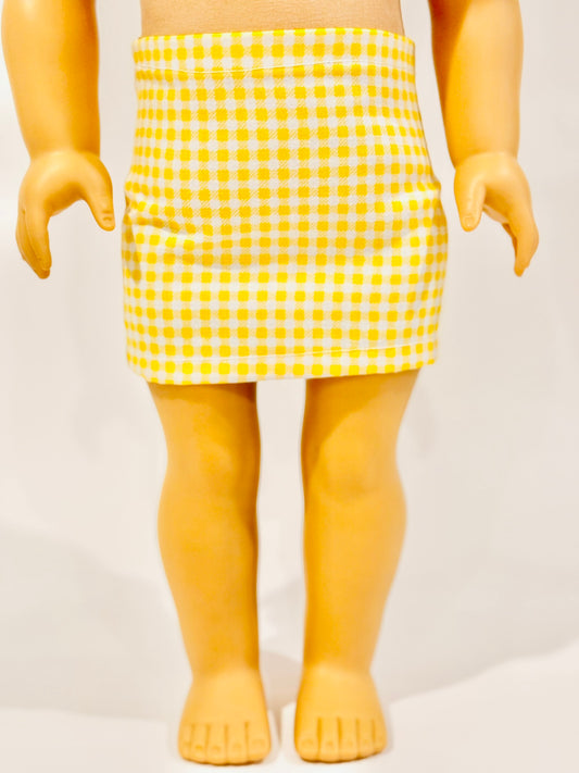 The "Milky Mini" Skirt - Yellow Gingham
