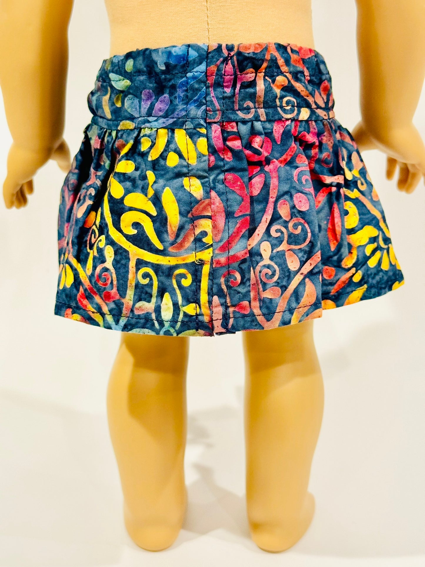 The Milky Wavy Skirt - Navy Rainbow Batik