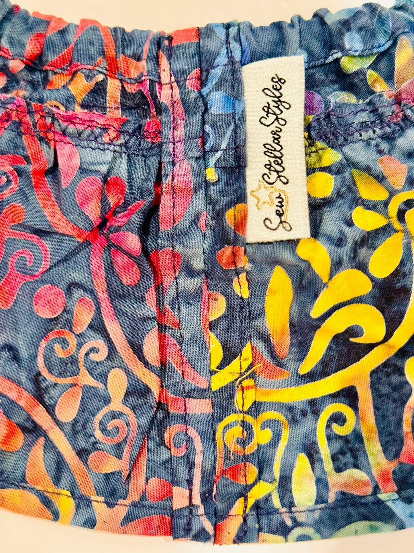The Milky Wavy Skirt - Navy Rainbow Batik