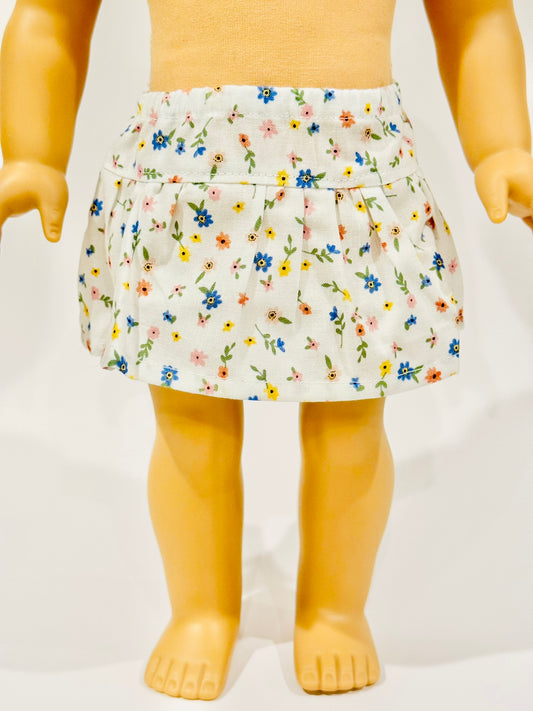 The Milky Wavy Skirt - Pastel Flowers