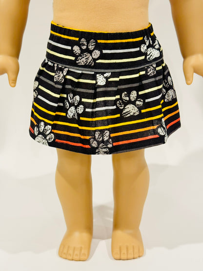 The Milky Wavy Skirt - Paw Print Stripes | CLEARANCE