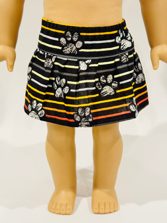 The Milky Wavy Skirt - Paw Print Stripes | CLEARANCE