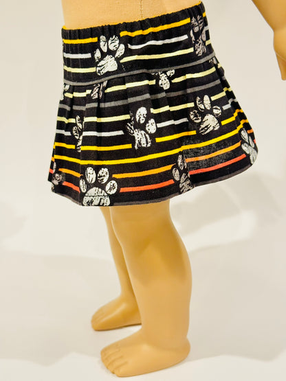 The Milky Wavy Skirt - Paw Print Stripes | CLEARANCE