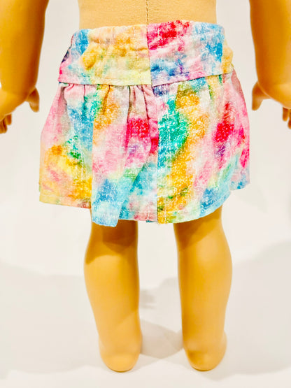 The Milky Wavy Skirt - Rainbow Watercolor