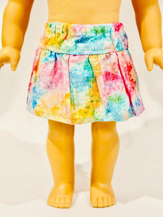 The Milky Wavy Skirt - Rainbow Watercolor
