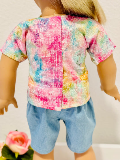 The Trixie Top - Rainbow Watercolor