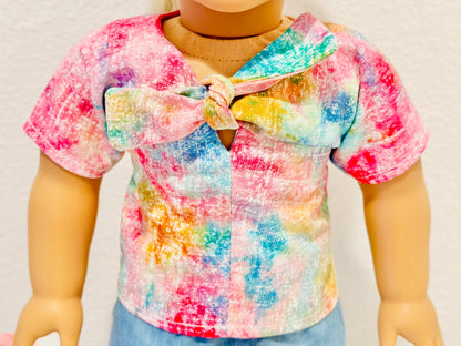 The Trixie Top - Rainbow Watercolor