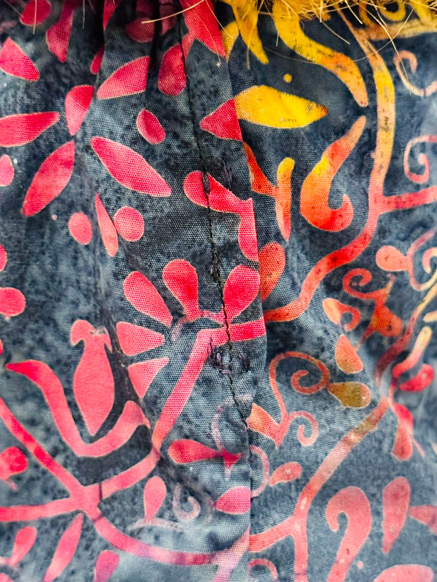 The Europa Top: Navy Rainbow Batik