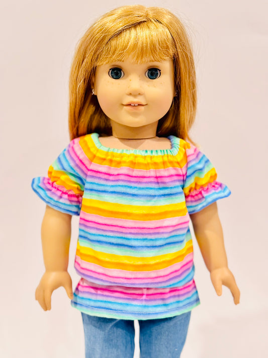 The Europa Top: Rainbow Stripes