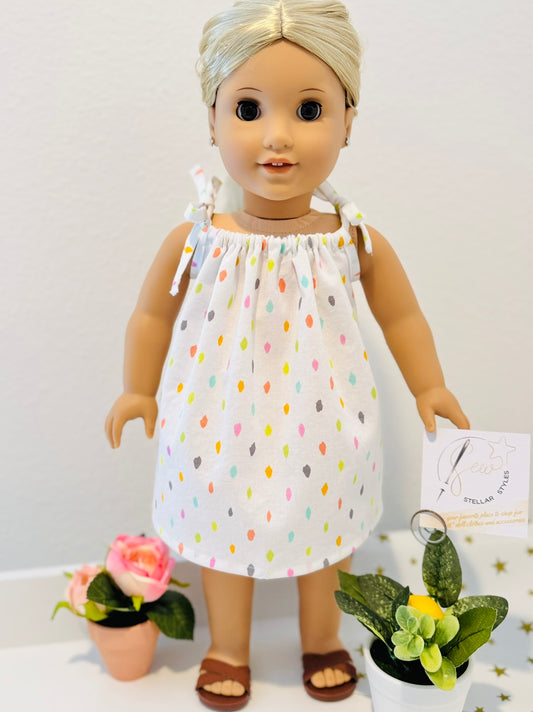 The Tie & Twirl Dress: Neon Pastel Polkadot