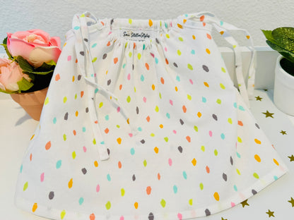 The Tie & Twirl Dress: Neon Pastel Polkadot