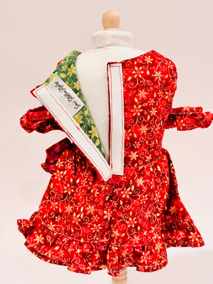The Chrysomeda Dress - Holiday Red and Metallic Gold
