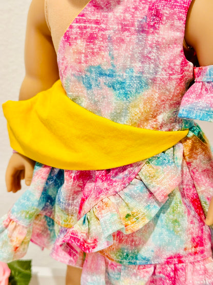 The Chrysomeda Dress - Rainbow Watercolor