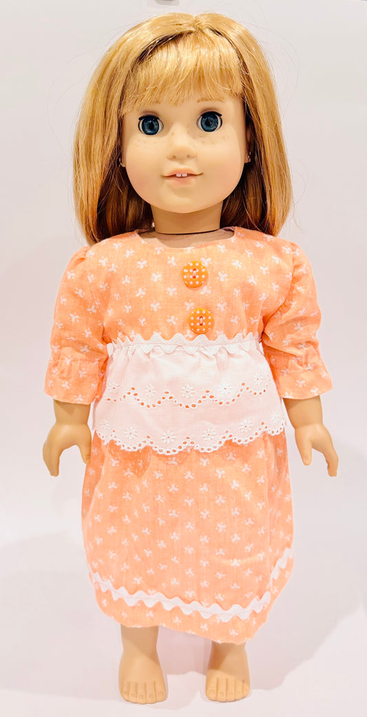 Dress made by Kathleen Saviak: dainty orange and white