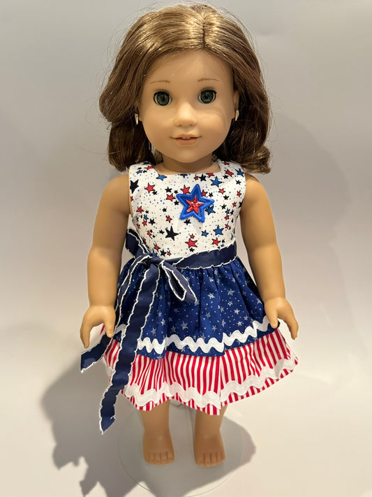 Dress made by Kathleen Saviak: USA stars and stripes double-layered skirt