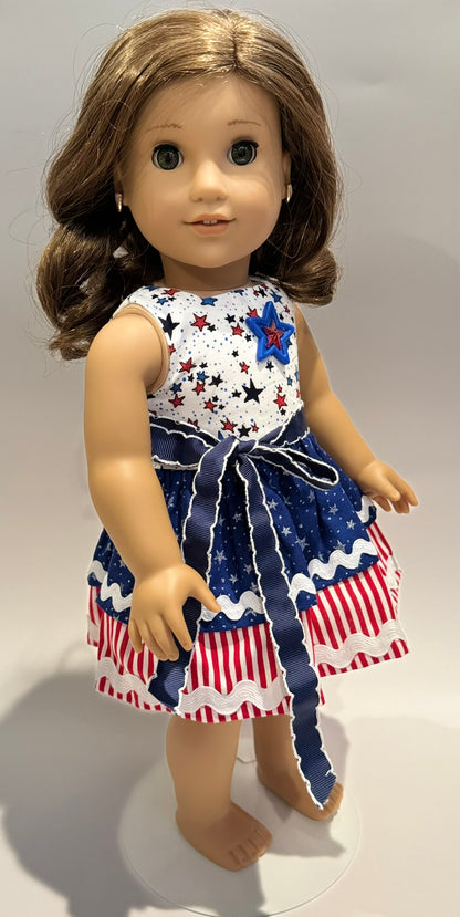 Dress made by Kathleen Saviak: USA stars and stripes double-layered skirt