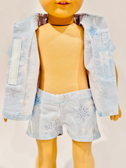 Heartwarming Pajamas - Blue and white snowflake