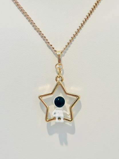 Golden Astronaut Necklace—Sew Stellar™ Premium Youth Jewelry