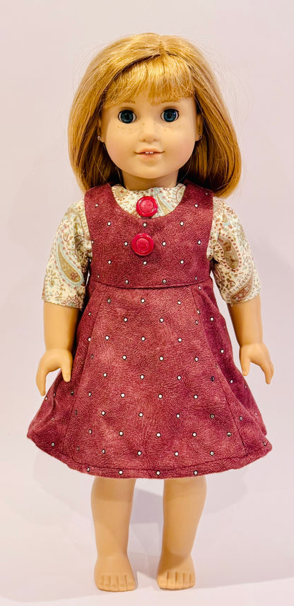 Corduroy brown rhinestone set made by Kathleen Saviak