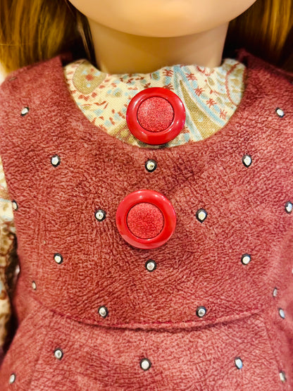 Corduroy brown rhinestone set made by Kathleen Saviak