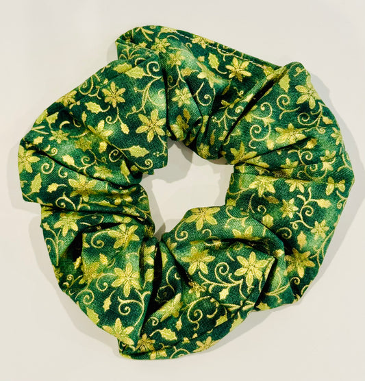 Giant Scrunchie - Holiday Green & Metallic Gold