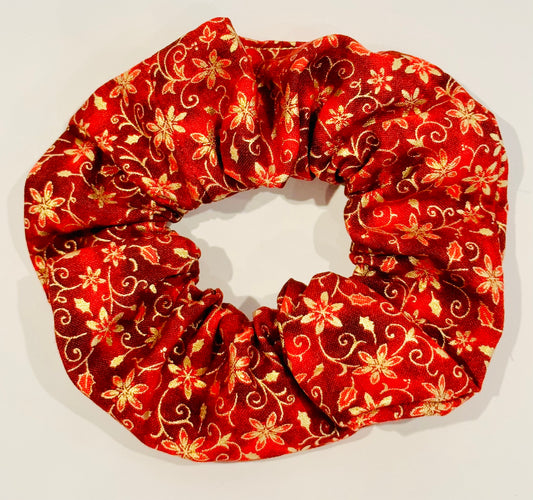 Giant Scrunchie - Holiday Red & Metallic Gold