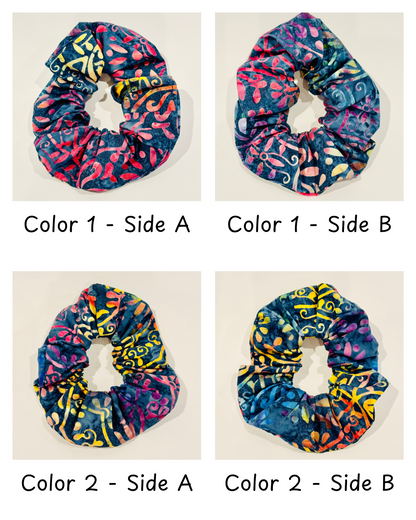 Giant Scrunchie - Navy Rainbow Batik