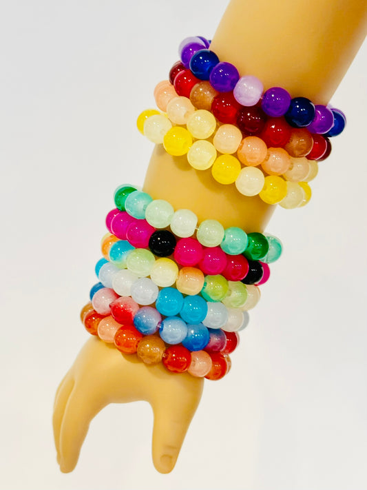 Fruit-Inspired Glass Bead Bracelet for Dolls