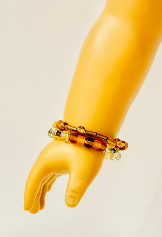 Golden Gem Tones Beaded Bracelet for Dolls