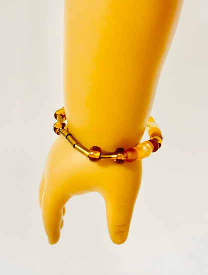 Golden Gem Tones Beaded Bracelet for Dolls