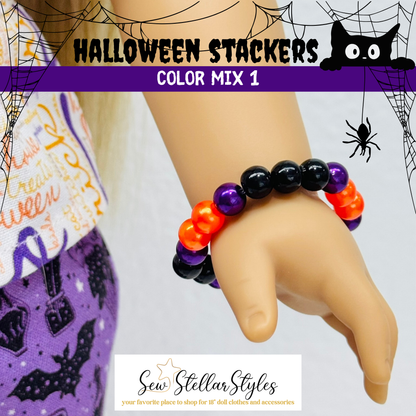 Halloween Stackers - Beaded Bracelets for Dolls